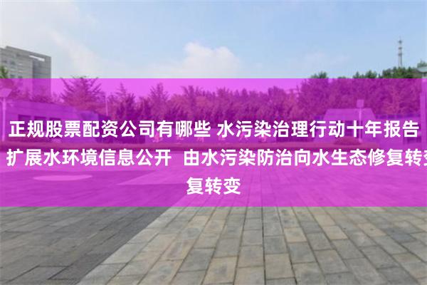 正规股票配资公司有哪些 水污染治理行动十年报告：扩展水环境信息公开  由水污染防治向水生态修复转变