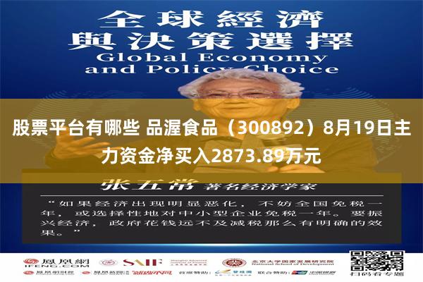 股票平台有哪些 品渥食品（300892）8月19日主力资金净买入2873.89万元