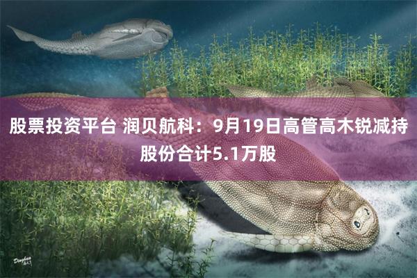 股票投资平台 润贝航科:9月19日高管高木锐减持股份合计5.1万股