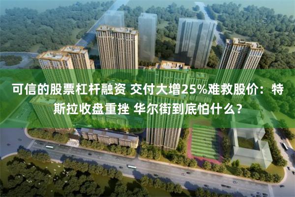 可信的股票杠杆融资 交付大增25%难救股价：特斯拉收盘重挫 华尔街到底怕什么？