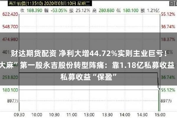财达期货配资 净利大增44.72%实则主业巨亏!“医用大麻”第一股永吉股份转型阵痛:靠1.18亿私募收益“保盈”