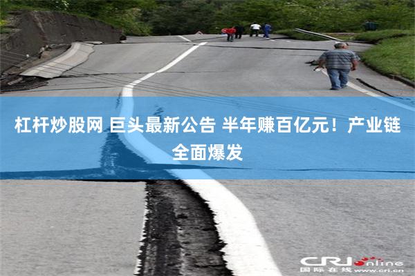 杠杆炒股网 巨头最新公告 半年赚百亿元!产业链全面爆发