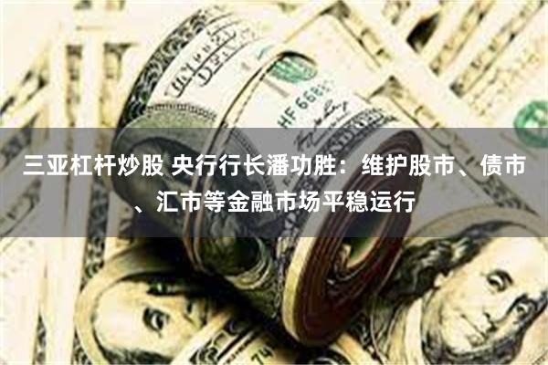 三亚杠杆炒股 央行行长潘功胜：维护股市、债市、汇市等金融市场平稳运行