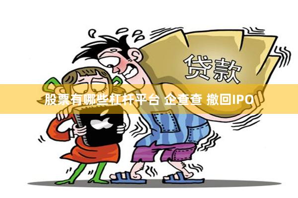 股票有哪些杠杆平台 企查查 撤回IPO